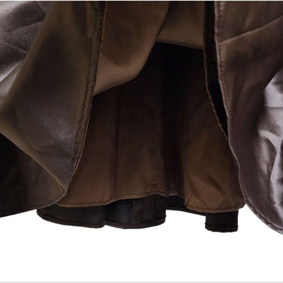 Jessica McClintock Dress Sz 8 Brown Satin Lace Strapless Rhinestone Prom Formal - Picture 6 of 9